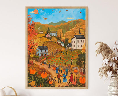 Affiche Festival de la Récolte Nostalgique – Peinture Folk à la Grandma Moses