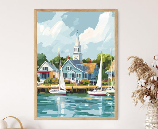 Affiche de Lewes, Delaware – Impression d'une scène côtière charmante