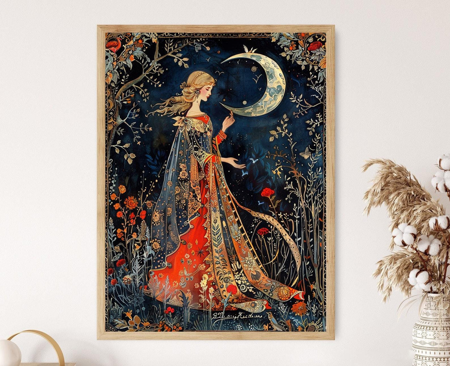 Affiche Art Miniature Palekh – Impression Giclée Russe Traditionnelle, Cadeau Idéal