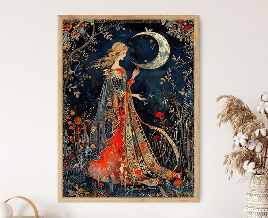 Affiche Art Miniature Palekh – Impression Giclée Russe Traditionnelle, Cadeau Idéal