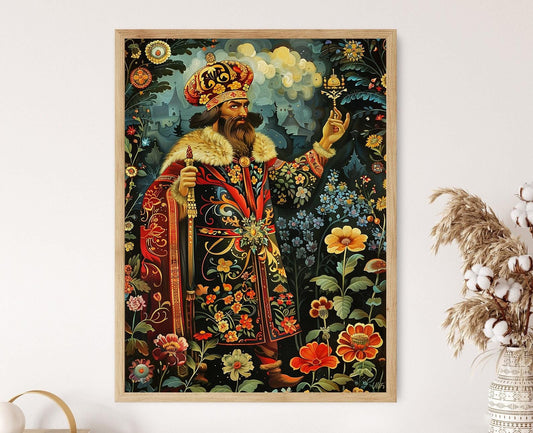 Affiche Conte de Tsar Saltan – Impression d'Art Populaire Russe