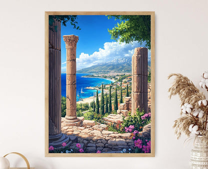 Affiche Ruines de Carthage – Poster Vue Méditerranéenne de Tunisie