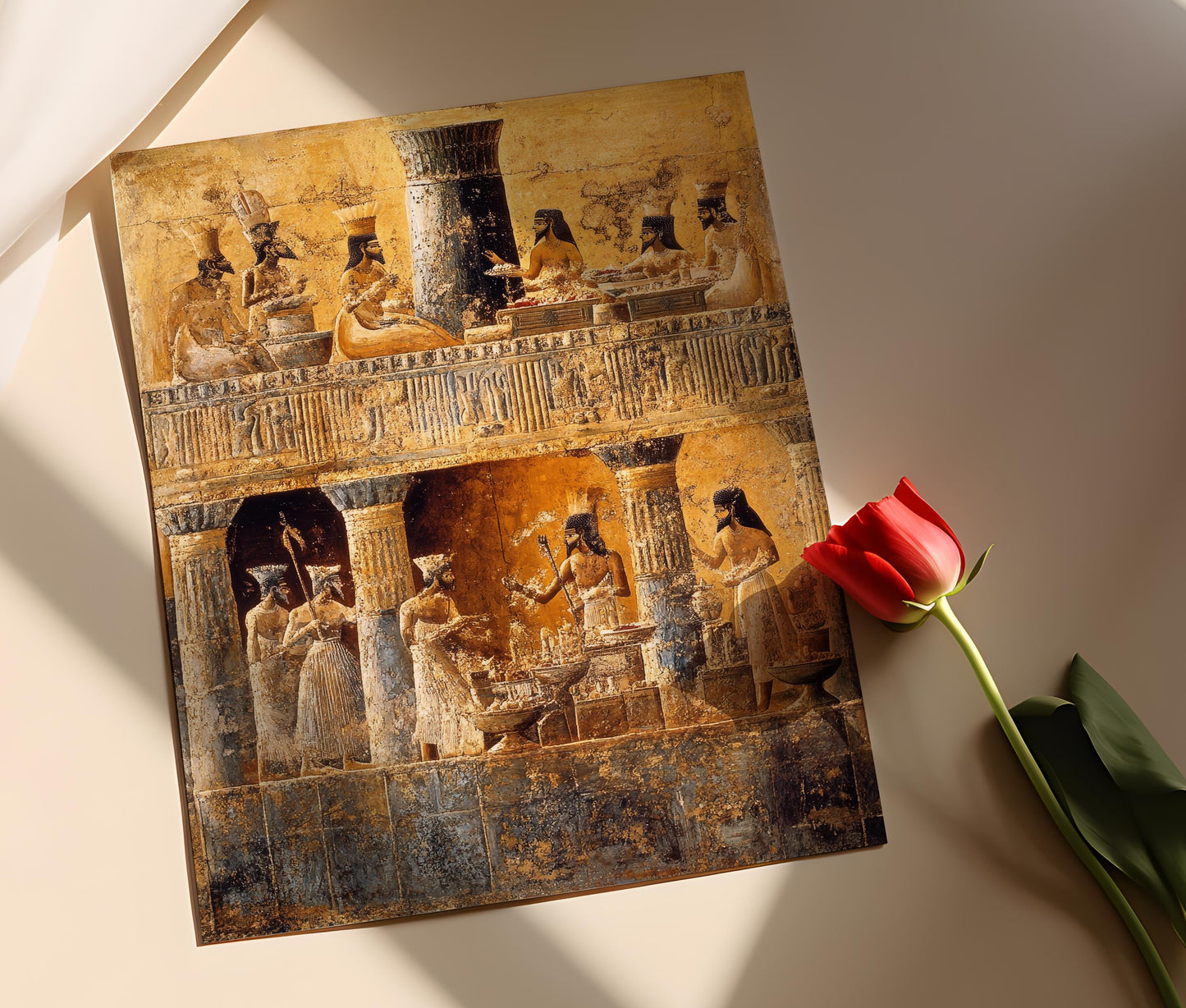 Affiche Banquet Mésopotamien – Poster Nobles en Fête et Musiciens