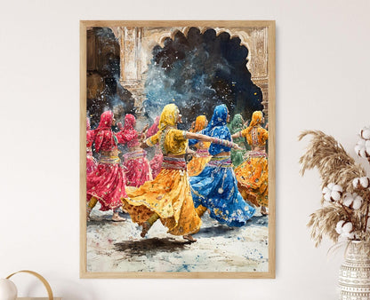 Affiche Bhangra – Impression Art de Danseurs Traditionnels du Punjab