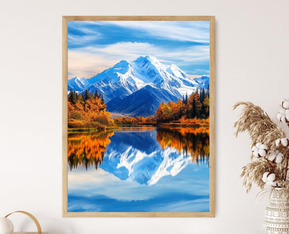 Affiche Denali – Poster Paysage Alaskan avec Montagne et Lac