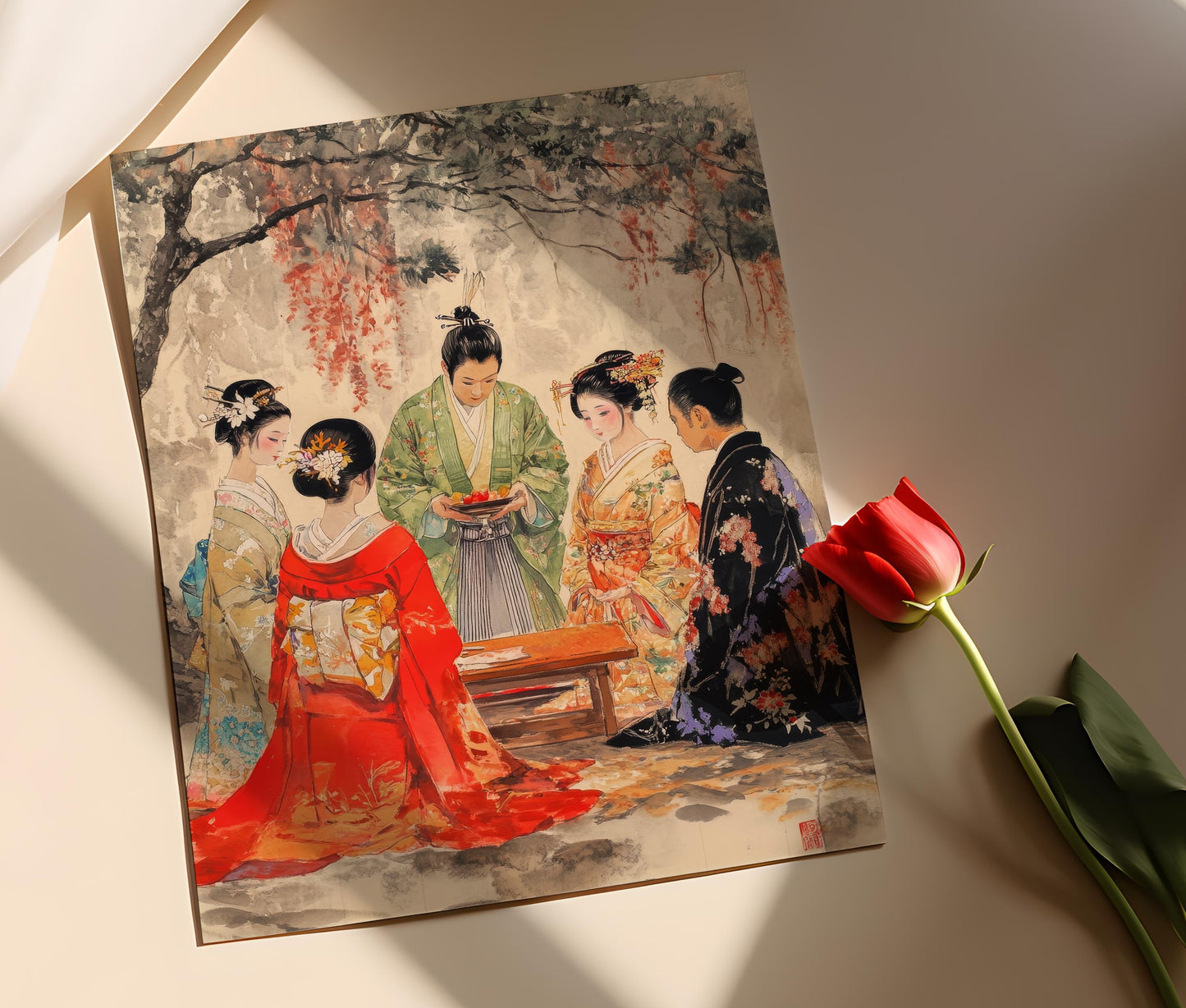Affiche de Mariage Japonais – Art Populaire en Impression
