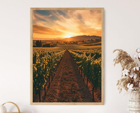Affiche Napa Valley – Impression artistique du coucher de soleil dans les vignes