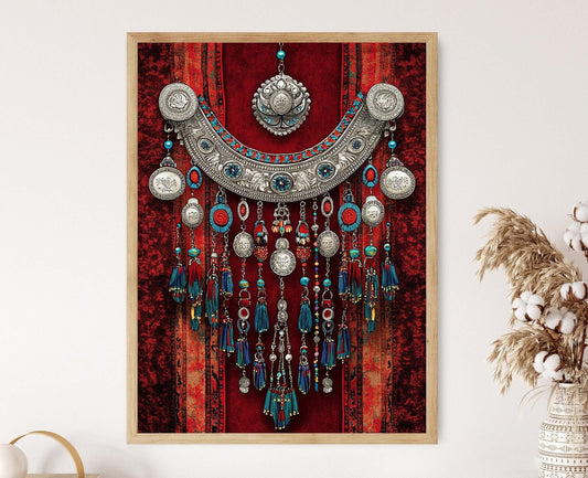 Affiche Art Kuchi – Poster Ceinture en Argent, Bijou Tribal