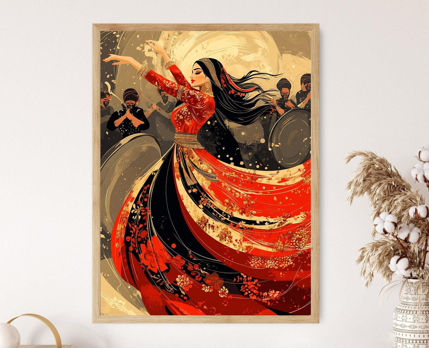 Affiche Danse Attan – Poster Art traditionnel en Perahan Tunban