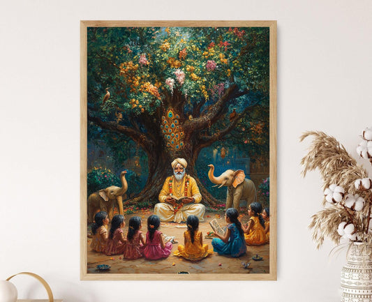 Affiche Contes Gujarati – Poster Art Folklorique et Héritage Culturel