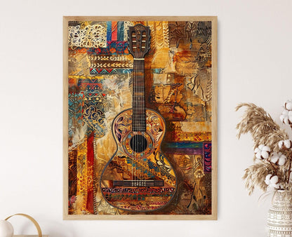 Affiche Charango Intriqué – Poster Art de l'Instrument de Musique Mexicain