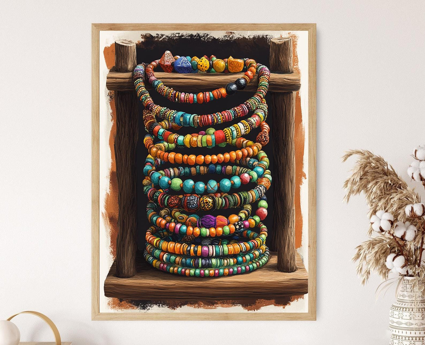 Affiche Bijoux en Perles Africains – Impression Art de Collier et Bracelet Coloré