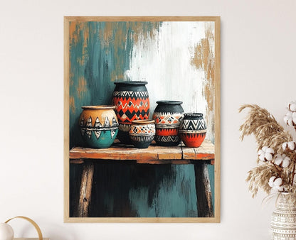 Affiche d'Art en Argile Nigérianne – Poster de Poterie Africaine Traditionnelle