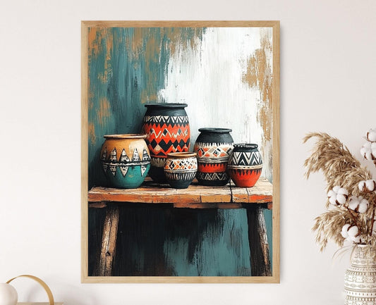 Affiche d'Art en Argile Nigérianne – Poster de Poterie Africaine Traditionnelle