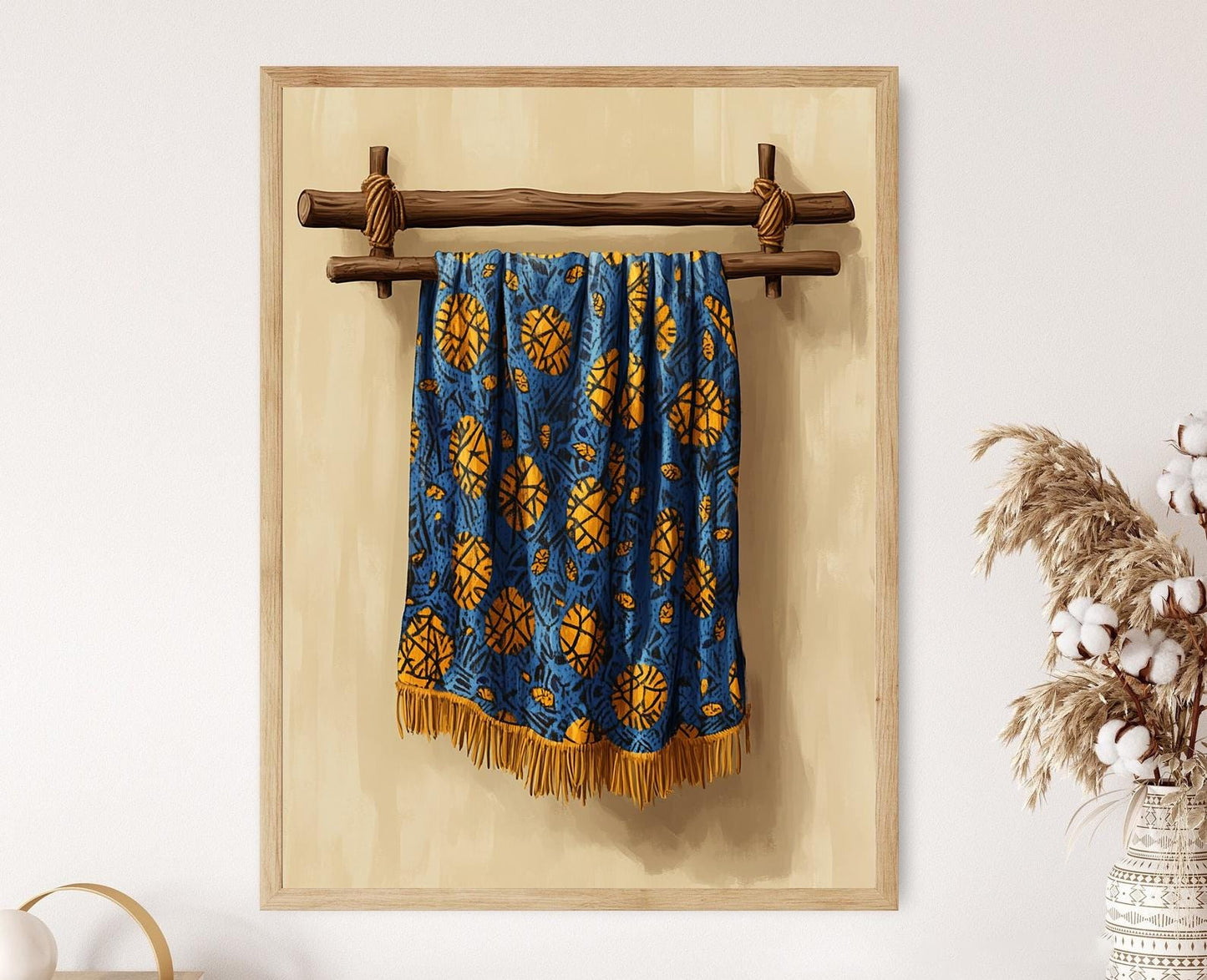 Affiche Aso Oke Nigérian – Poster d'Art avec Motifs Textiles Intriqués