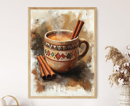 Affiche Thé Épicé Srilankais – Poster Illustration Rustique et Géométrique