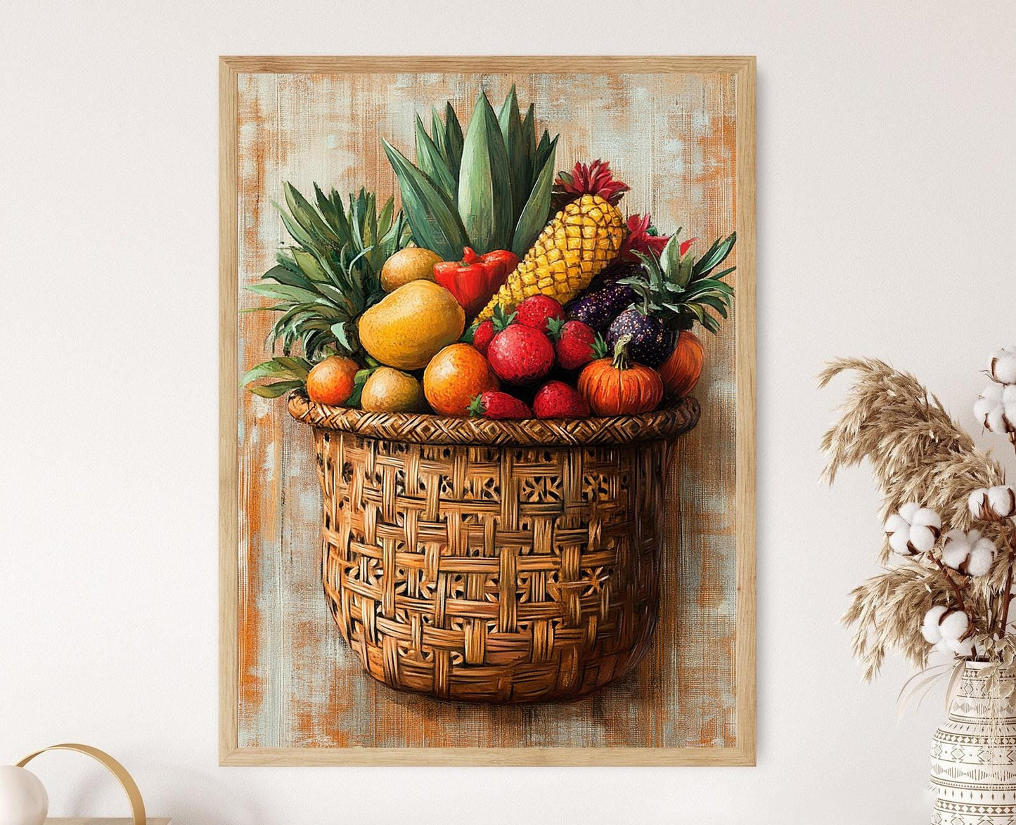 Affiche Artisanale Sri Lankaise – Poster Illustration Textile Traditionnelle