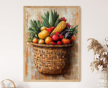 Affiche Artisanale Sri Lankaise – Poster Illustration Textile Traditionnelle