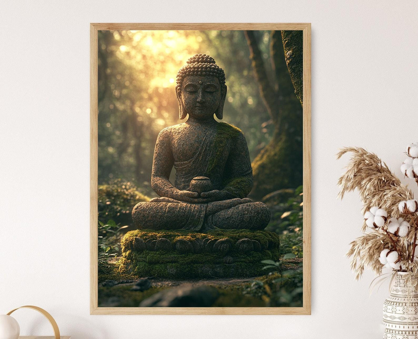 Affiche Bouddha Sri Lankais – Poster Art Ancien, Décor Spirituel