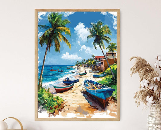 Affiche Negombo – Poster Art de la Vie Côtière du Sri Lanka