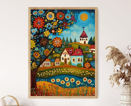 Affiche Hongrie Naïve – Poster Art Coloré de Budapest