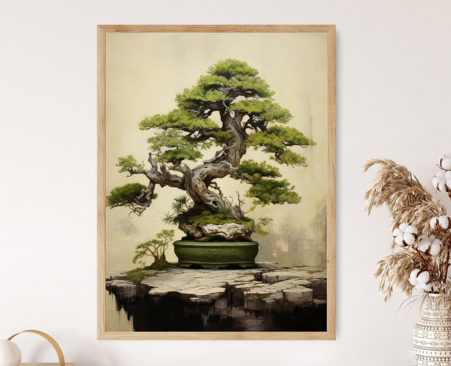 Affiche Arbre Bonsai Serein – Poster Illustration D'Arbre Naturel Détail