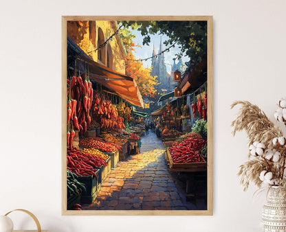 Affiche Marché de Paprika Hongrois – Poster Épices et Traditions Culinaires