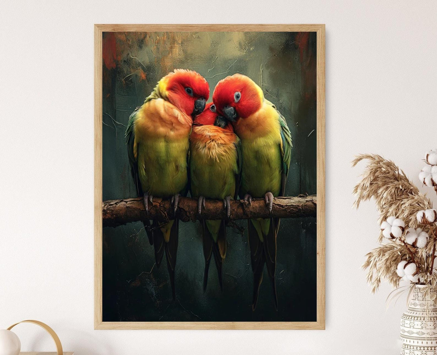 Affiche Oiseaux Exotiques – Imprimé d'Art d'Amour en Détails