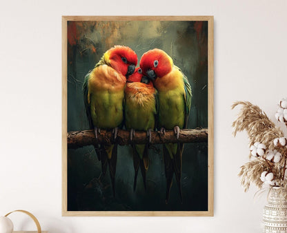Affiche Oiseaux Exotiques – Imprimé d'Art d'Amour en Détails