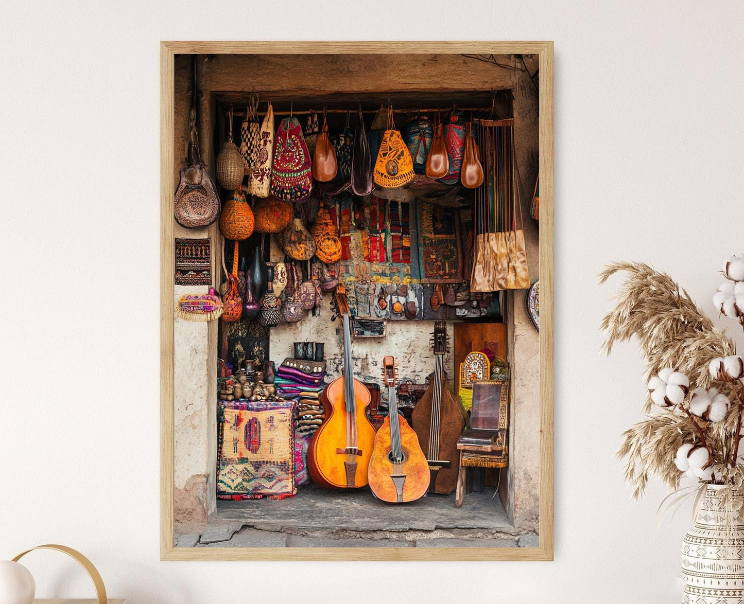 Affiche Marché Paraguan – Poster Art en Cuir et Art Centraméricain