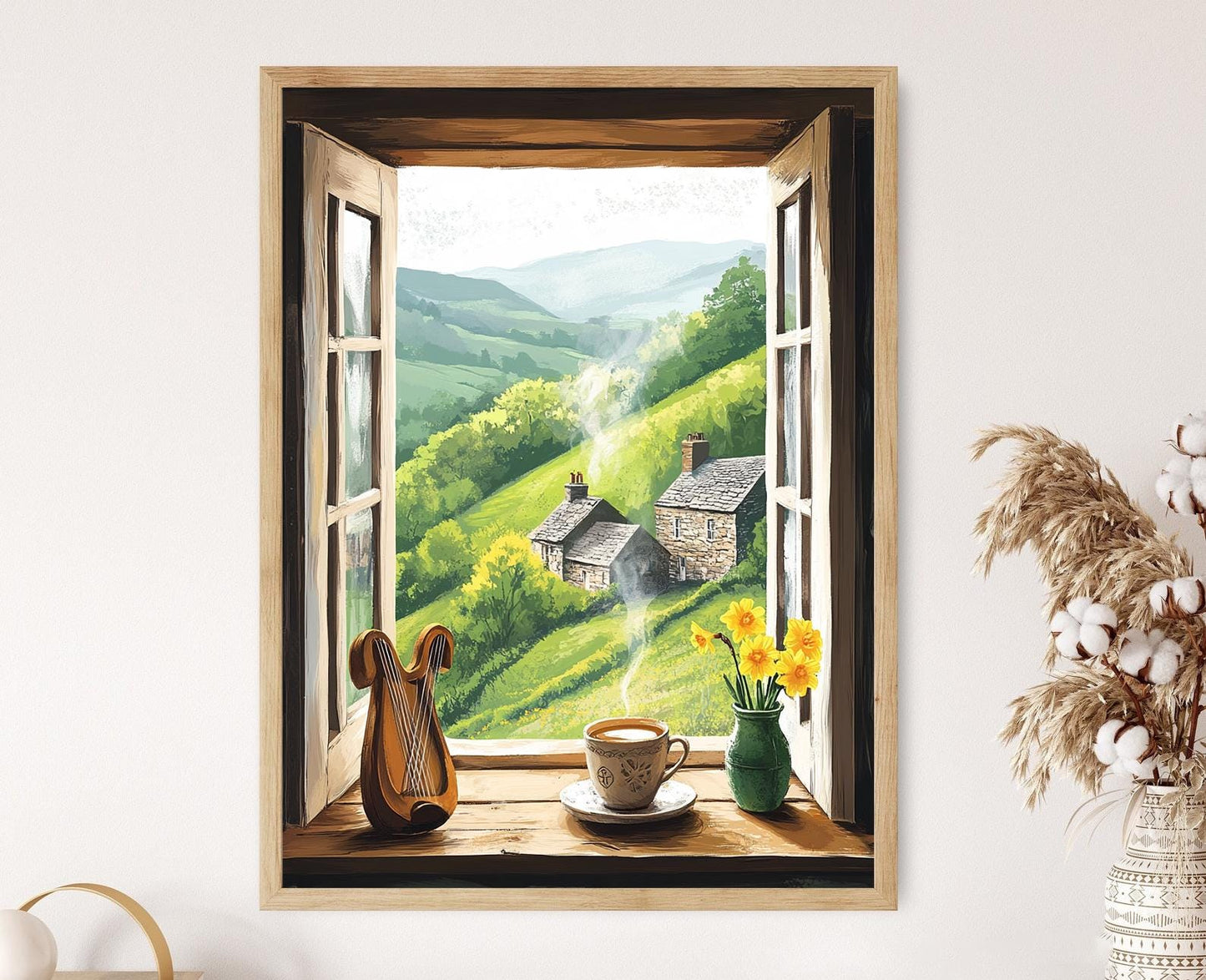 Affiche Paysage Gallois – Poster Illustration de Fenêtre des Brecon Beacons