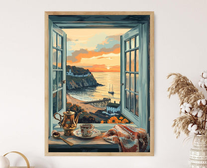 Affiche Llandudno – Poster Illustration Fenêtre et Cuillères Gallois