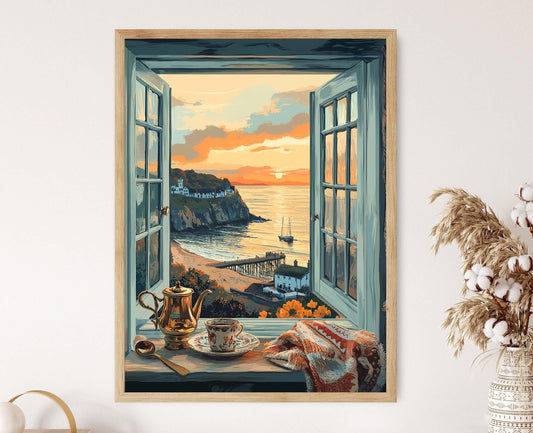 Affiche Llandudno – Poster Illustration Fenêtre et Cuillères Gallois