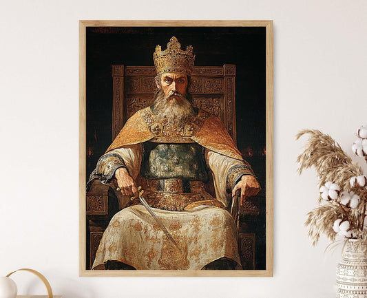 Affiche Roi Anglo-Saxon – Poster Art Médiéval Royal Anglais