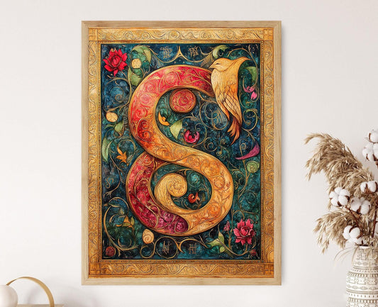 Affiche Manuscrit Anglo-saxon – Poster Calligraphie Médiévale Lindisfarne