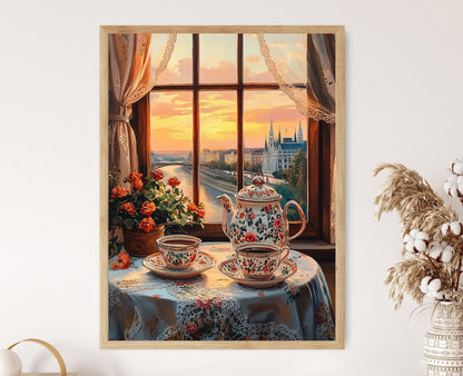 Affiche Ensemble de Thé Hongrois – Poster Décor Appart’ à Budapest