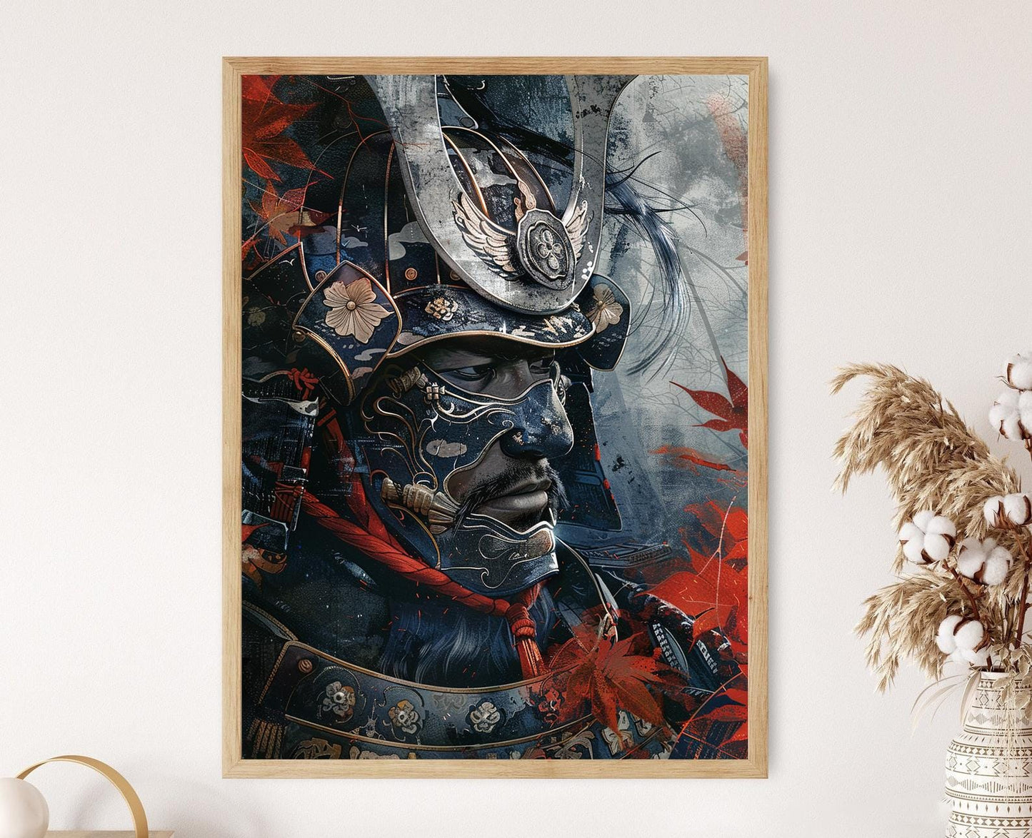 Affiche Guerrier Japonais – Peinture Acrylique sur Toile