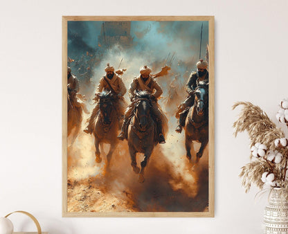 Affiche Charge de Cavalerie – Poster Art de la Bataille Sikh et Britannique