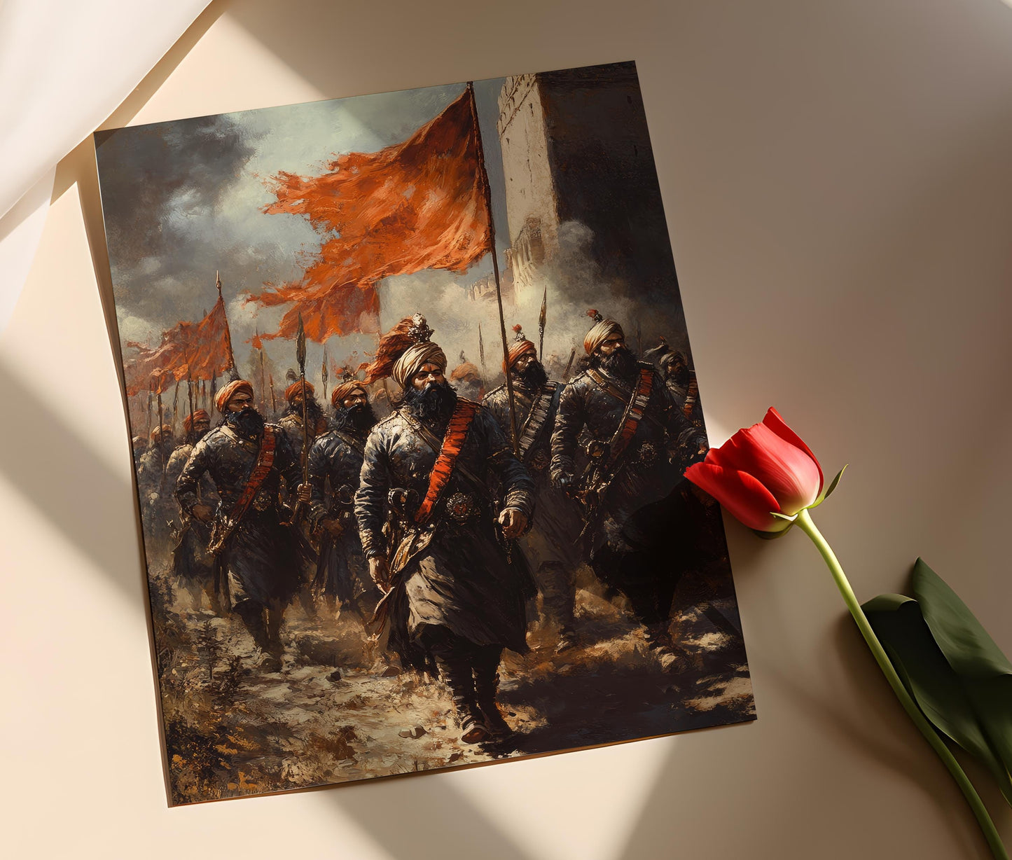 Affiche Khalsa Army – Impression Art de Guerriers Sikhs en Bataille