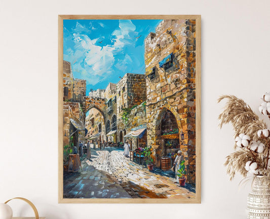 Affiche Jérusalem : Peinture de la Porte de Jaffa, Vue Historique