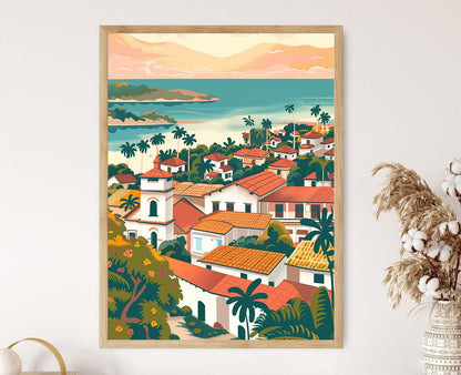 Affiche Areguá Paraguay – Impression Art, Ville Coloniale & Lac Ypacaraí