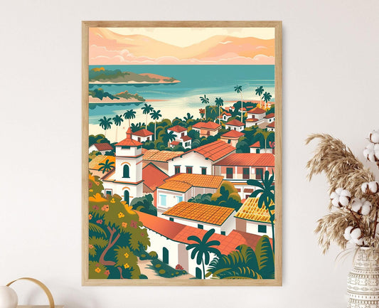 Affiche Areguá Paraguay – Impression Art, Ville Coloniale & Lac Ypacaraí