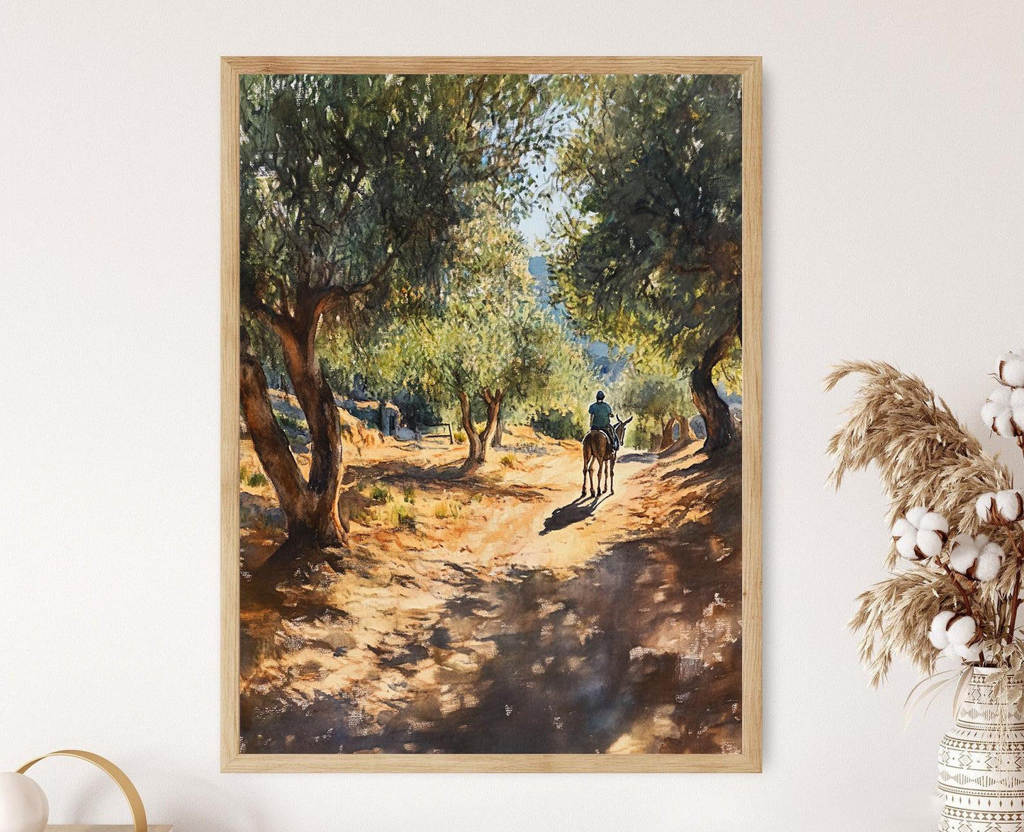 Affiche Oliviers de Chypre – Poster Paysage de Lever de Soleil Paisible