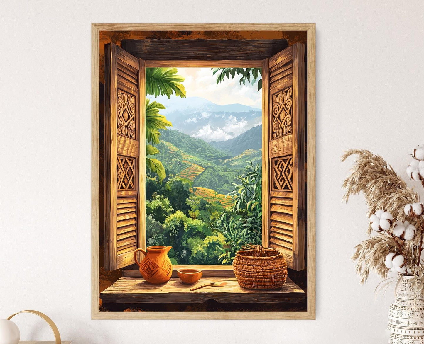 Affiche Fenêtre en Bois Eldoret – Poster Motifs Luo du Kenya