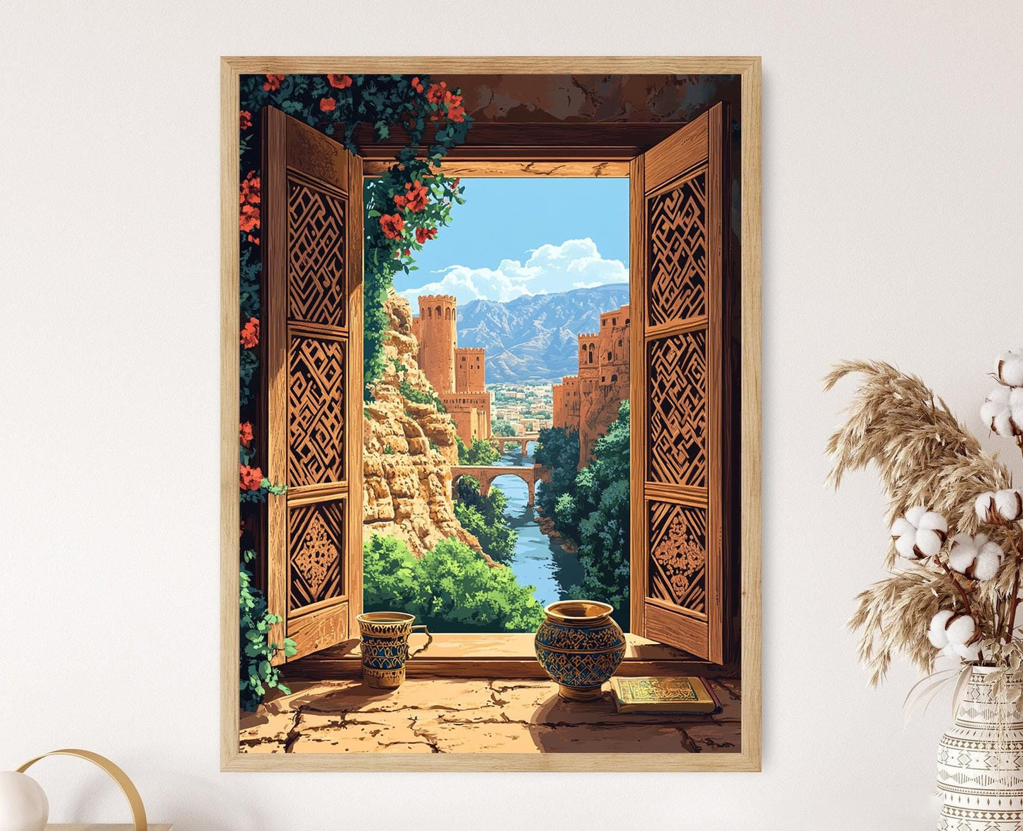 Affiche Fenêtre en Bois Constantine – Poster Sculptures Maçonniques Algériennes