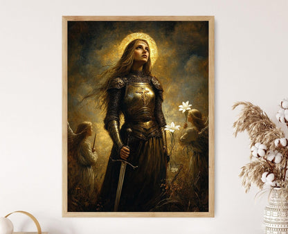 Affiche Sainte Jeanne d'Arc – Art Print de la Patronne Guerrière Catholique