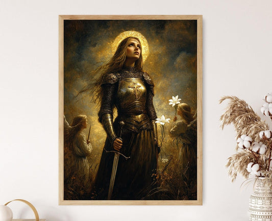 Affiche Sainte Jeanne d'Arc – Art Print de la Patronne Guerrière Catholique