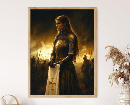 Affiche Jeanne d'Arc – Poster Art Médiévale de la Sainte Guerrière