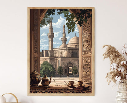 Affiche motifs historiques – Poster de la mosquée Khalid Ibn al-Walid