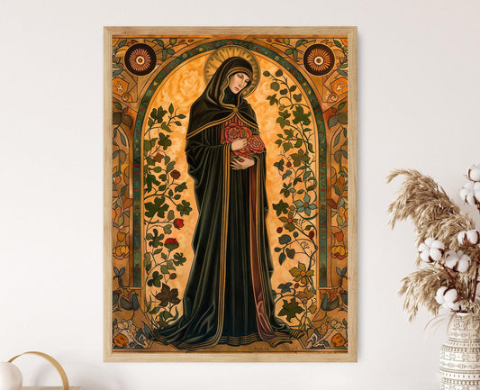 Affiche Hildegarde de Bingen – Poster de l'érudite médiévale allemande